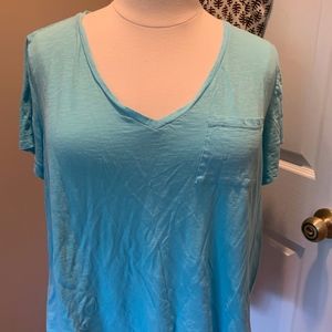 Crown & Ivy Blue Veck T-shirt 3X